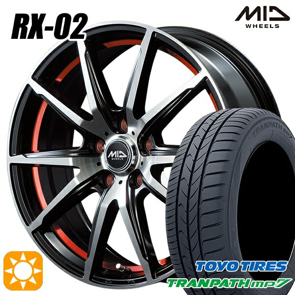 【取付対象】205/65R15 94H トーヨー トランパス mp7 MID シュナイダー RX02 RX810 BP/アンダーカットレッド 15インチ 6.0J 5H114.3 サマータイヤホイールセット