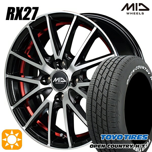 【取付対象】フィット アクア 185/60R15 84H トーヨー オープンカントリー H/T2 WL MID シュナイダー RX27 BMP/アンダーカットレッドクリア 15インチ 5.5J 4H100 サマータイヤホイールセット
