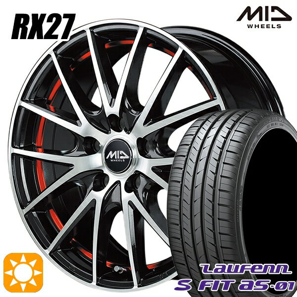 【取付対象】アイシス ノア 215/45R17 91W XL ラウフェン S FIT aS-01 LH02 MID シュナイダー RX27 RED 17インチ 7.0J 5H114.3 サマータイヤホイールセット