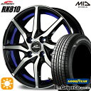 【取付対象】マツダ2 ノート 185/65R15 88S グッドイヤー エフィシェントグリップ エコ EG01 MID シュナイダー RX810 ブラックポリッシュ/アンダーカットブルー 15インチ 5.5J 4H100 サマータイヤホイールセット