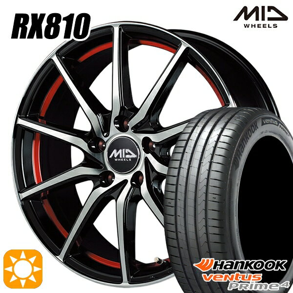 【取付対象】リーフ アクセラ 205/55R16 94V XL ハンコック veNtus PRime4 K135 MID シュナイダー RX810 BP/アンダーカットレッド 16インチ 6.5J 5H114.3 サマータイヤホイールセット