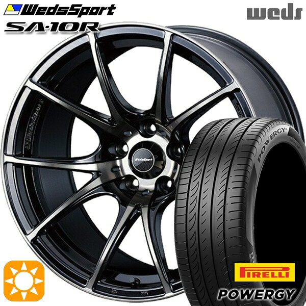 【取付対象】アイシス ノア 215/45R17 91W XL ピレリ パワジー Weds ウェッズスポーツ SA10R ZBB（ゼブラブラックブライト） 17インチ 7.5J 5H114.3 サマータイヤホイールセット