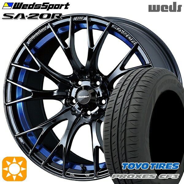 【取付対象】アイシス ノア/ヴォクシー 215/45R17 91W XL トーヨー プロクセス CF3 Weds ウェッズスポーツ SA20R BLCII（ブルーライトクロームツー） 17インチ 7.5J 5H114.3 サマータイヤホイールセット