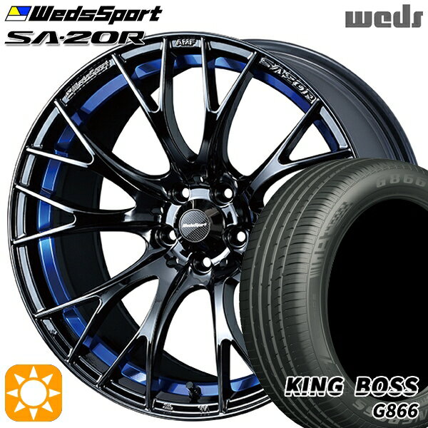 【取付対象】225/45R18 95W XL キングボス G866 Weds ウェッズスポーツ SA20R BLCII（ブルーライトクロームツー） 18インチ 7.5J 5H114.3 サマータイヤホイールセット