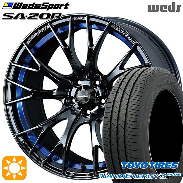 【取付対象】215/50R17 91V トーヨー ナノエナジー3プラス Weds ウェッズスポーツ SA20R BLCII（ブルーライトクロームツー） 17インチ 7.5J 5H114.3 サマータイヤホイールセット