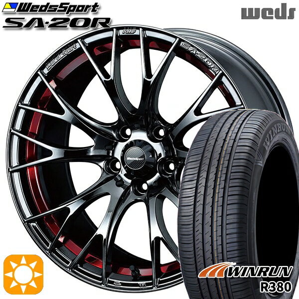 【取付対象】マツダ6 エクストレイル 225/60R18 104V XL ウィンラン R380 Weds ウェッズスポーツ SA20R RLC（レッドライトクローム） 18インチ 8.5J 5H114.3 サマータイヤホイールセット