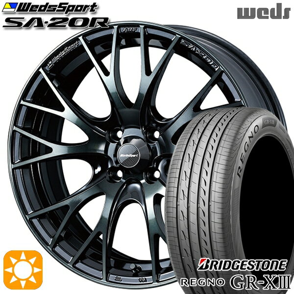 【取付対象】フィット アクア 185/60R15 84H ブリヂストン レグノ GR-X3 Weds ウェッズスポーツ SA20R WBC（ウォースブラッククリアー） 15インチ 6.0J 4H100 サマータイヤホイールセット