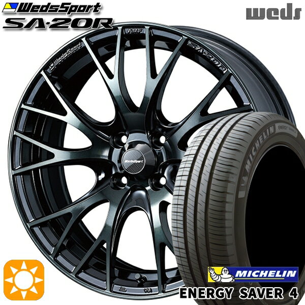 【取付対象】マツダ2 ノート 185/65R15 92H XL ミシュラン エナジーセイバー4 Weds ウェッズスポーツ SA20R WBC（ウォースブラッククリアー） 15インチ 6.0J 4H100 サマータイヤホイールセット