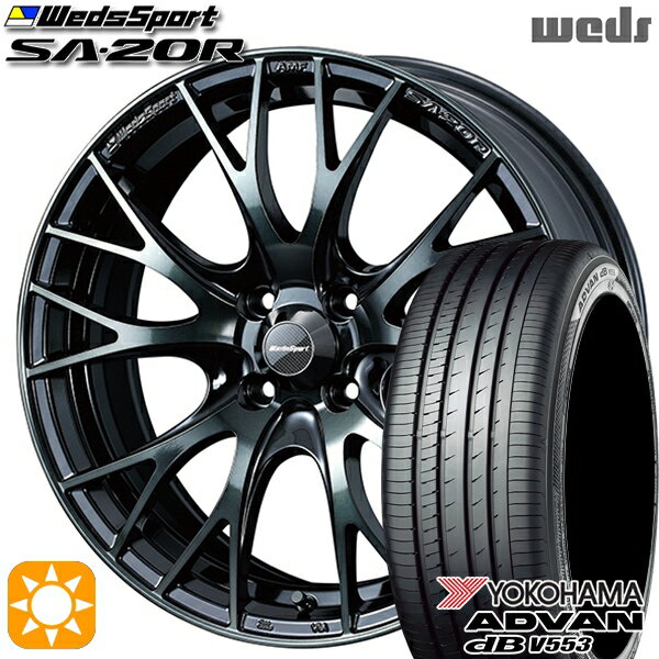 【取付対象】フィット アクア 185/60R15 84H ヨコハマ アドバンデシベル V553 Weds ウェッズスポーツ SA20R WBC（ウォースブラッククリアー） 15インチ 6.0J 4H100 サマータイヤホイールセット