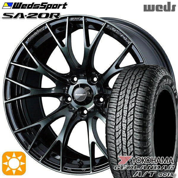 【取付対象】デリカD5 215/70R16 100H ヨコハマ ジオランダー A/T G015 Weds ウェッズスポーツ SA20R WBC（ウォースブラッククリアー） 16インチ 7.0J 5H114.3 サマータイヤホイールセット