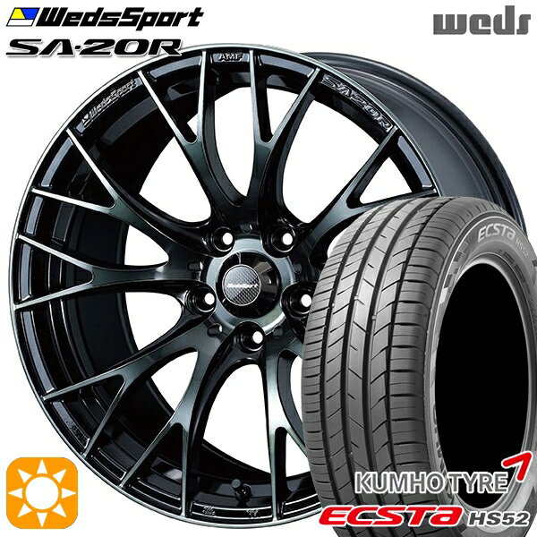【取付対象】205/55R16 91V クムホ エクスタ HS52 Weds ウェッズスポーツ SA20R WBC（ウォースブラッククリアー） 16インチ 7.0J 5H100 サマータイヤホイールセット