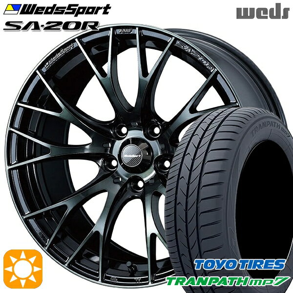 【取付対象】205/50R17 93V トーヨー トランパス mp7 Weds ウェッズスポーツ SA20R WBC（ウォースブラッククリアー） 17インチ 7.0J 5H100 サマータイヤホイールセット