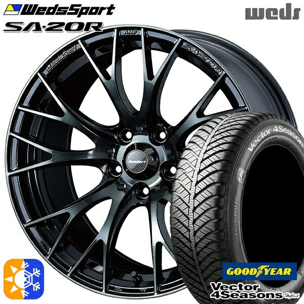 205/55R16 91H グッドイヤー ベクター フォーシーズンズ Weds ウェッズスポーツ SA20R 16インチ 7.0J 5H100 WBC(ウォースブラッククリアー) オールシーズンタイヤホイールセット