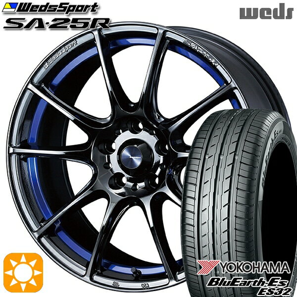 【取付対象】225/40R18 92W XL ヨコハマ ブルーアース ES32 Weds ウェッズスポーツ SA25R BLCII（ブルーライトクロームツー） 18インチ 7.5J 5H114.3 サマータイヤホイールセット
