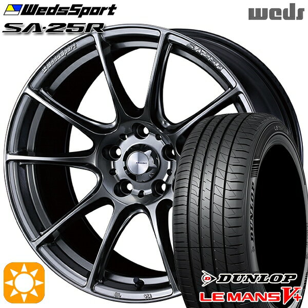 【取付対象】ノア ヴォクシー 215/35R19 85W XL ダンロップ ルマン5+ Weds ウェッズスポーツ SA25R PSB (プラチナシルバーブラック) 19インチ 8.0J 5H114.3 サマータイヤホイールセット