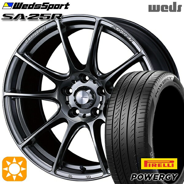 最大2,000円OFFクーポン★アクセラ アテンザ 215/45R18 93W XL ピレリ パワジー Weds ウェッズスポーツ SA25R PSB (プラチナシルバーブラック) 18インチ 7.0J 5H114.3 サマータイヤホイールセット