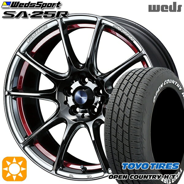 【取付対象】225/60R18 100H トーヨー オープンカントリー H/T2 WL Weds ウェッズスポーツ SA25R RLC (レッドライトクローム) 18インチ 8.0J 5H114.3 サマータイヤホイールセット