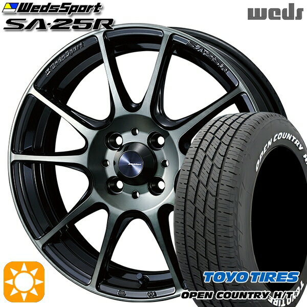 【取付対象】フィット アクア 185/60R15 84H トーヨー オープンカントリー H/T2 WL Weds ウェッズスポーツ SA25R WBC (ウォースブラッククリアー) 15インチ 6.0J 4H100 サマータイヤホイールセット