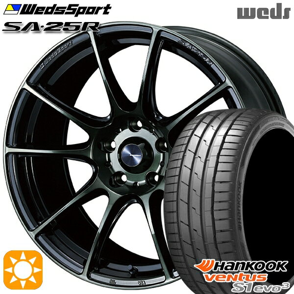 【取付対象】C-HR ヴェゼル 225/50R18 99Y XL ハンコック veNtus S1 evo3 K127 Weds ウェッズスポーツ SA25R WBC (ウォースブラッククリアー) 18インチ 7.0J 5H114.3 サマータイヤホイールセット