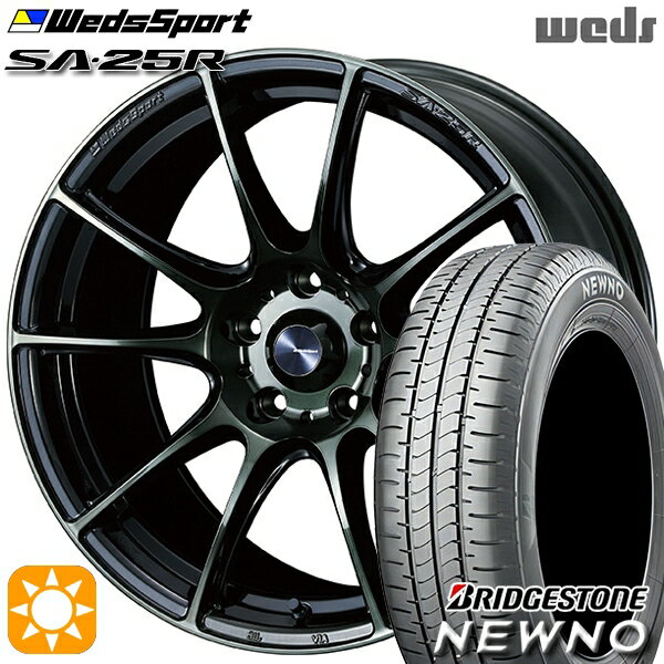【取付対象】215/50R17 91V ブリヂストン ニューノ Weds ウェッズスポーツ SA25R WBC (ウォースブラッククリアー) 17インチ 7.0J 5H114.3 サマータイヤホイールセット