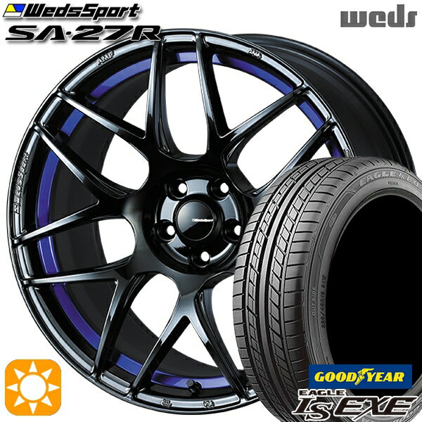 【取付対象】205/40R17 84W XL グッドイヤー イーグル LSEXE Weds ウェッズスポーツ SA27R BLC2（ブルーライトクロームツー） 17インチ 6.5J 4H100 サマータイヤホイールセット