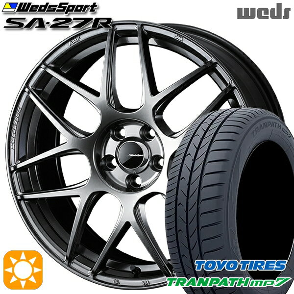 【取付対象】205/50R17 93V トーヨー トランパス mp7 Weds ウェッズスポーツ SA27R PSB（プラチナシルバーブラック） 17インチ 7.0J 5H100 サマータイヤホイールセット