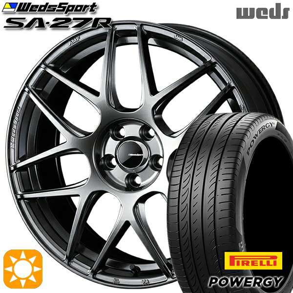 【取付対象】225/40R18 92W XL ピレリ パワジー Weds ウェッズスポーツ SA27R PSB（プラチナシルバーブラック） 18インチ 7.5J 5H114.3 サマータイヤホイールセット