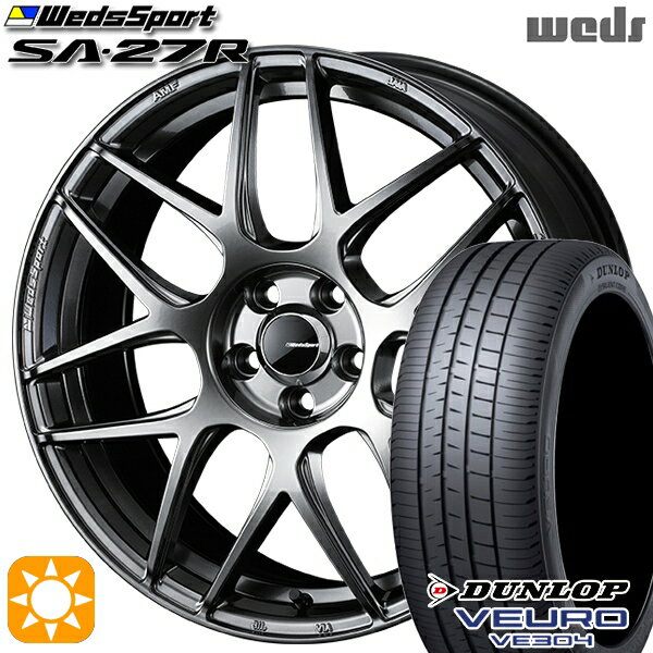 【取付対象】225/40R18 92W XL ダンロップ ビューロ VE304 Weds ウェッズスポーツ SA27R PSB（プラチナシルバーブラック） 18インチ 7.5J 5H114.3 サマータイヤホイールセット