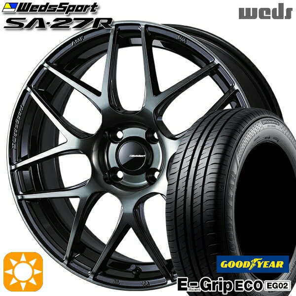 【取付対象】165/50R16 75V グッドイヤー エフィシェントグリップ EG02 Weds ウェッズスポーツ SA27R WBC（ウォースブラッククリアー） 16インチ 5.0J 4H100 サマータイヤホイールセット