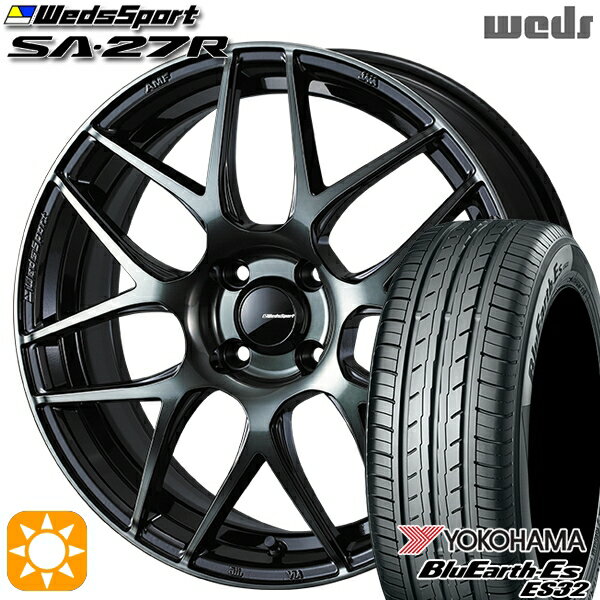 【取付対象】165/55R15 75V ヨコハマ ブルーアース ES32 Weds ウェッズスポーツ SA27R WBC（ウォースブラッククリアー） 15インチ 5.0J 4H100 サマータイヤホイールセット