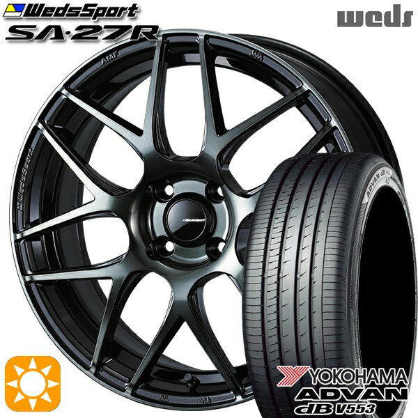 【取付対象】マツダ2 ノート 205/45R17 88W XL ヨコハマ アドバンデシベル V553 Weds ウェッズスポーツ SA27R WBC（ウォースブラッククリアー） 17インチ 6.5J 4H100 サマータイヤホイールセット