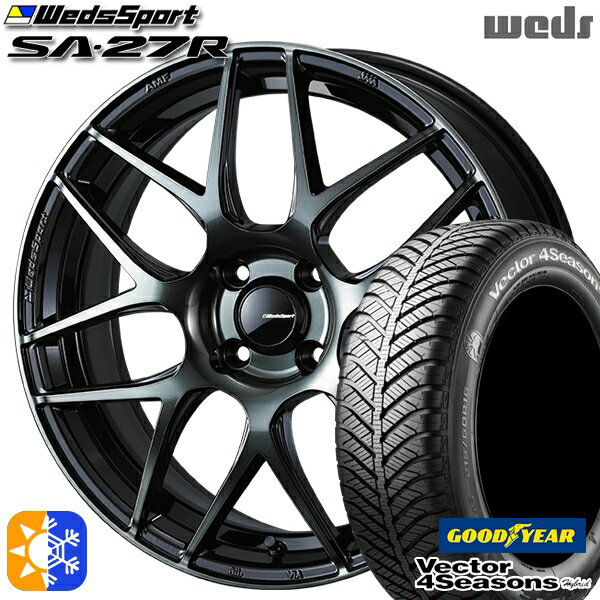 165/60R15 77H グッドイヤー ベクター フォーシーズンズ Weds ウェッズスポーツ SA27R WBC（ウォースブラッククリアー） 15インチ 5.0J 4H100 オールシーズンタイヤホイールセット