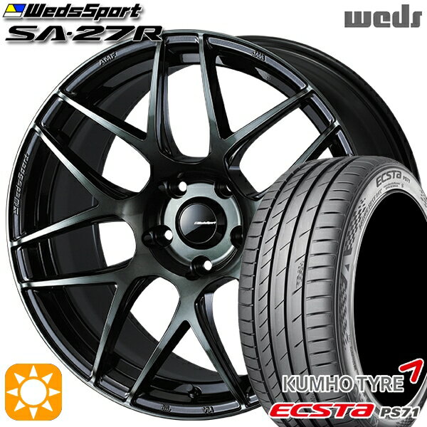 【取付対象】215/40R18 89W XL クムホ エクスタ PS71 Weds ウェッズスポーツ SA27R WBC（ウォースブラッククリアー） 18インチ 7.5J 5H114.3 サマータイヤホイールセット