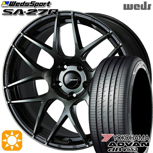 【取付対象】レガシィB4 エクシーガ 215/50R17 95V XL ヨコハマ アドバンデシベル V553 Weds ウェッズスポーツ SA27R WBC（ウォースブラッククリアー） 17インチ 7.0J 5H100 サマータイヤホイールセット