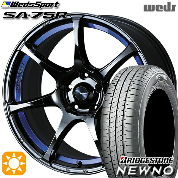 【取付対象】225/45R18 95W XL ブリヂストン ニューノ Weds ウェッズスポーツ SA75R BLCII（ブルーライトクロームツー） 18インチ 8.0J 5H114.3 サマータイヤホイールセット