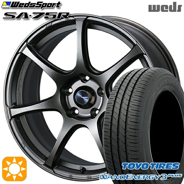 【取付対象】225/45R18 91W トーヨー ナノエナジー3プラス Weds ウェッズスポーツ SA75R EJ-ブロンズ 18インチ 8.0J 5H114.3 サマータイヤホイールセット