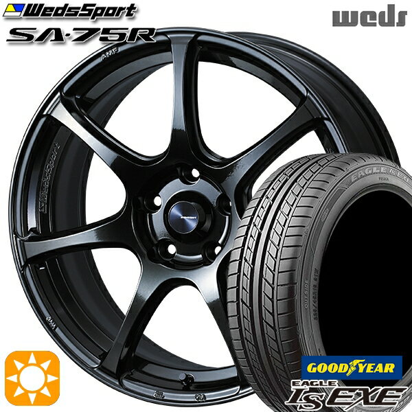 【取付対象】195/45R16 84W XL グッドイヤー イーグル LSEXE Weds ウェッズスポーツ SA75R HBCII (ハイパーブラッククリアツー 16インチ 6.5J 4H100 サマータイヤホイールセット