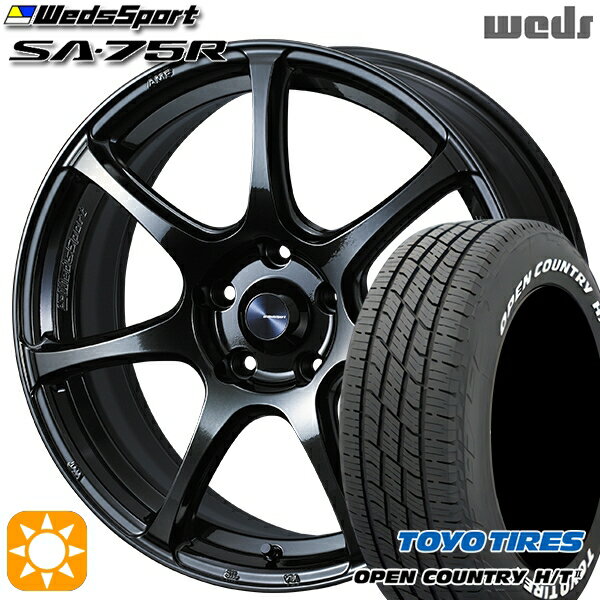 【取付対象】225/60R18 100H トーヨー オープンカントリー H/T2 WL Weds ウェッズスポーツ SA75R HBCII (ハイパーブラッククリアツー 18インチ 8.0J 5H114.3 サマータイヤホイールセット