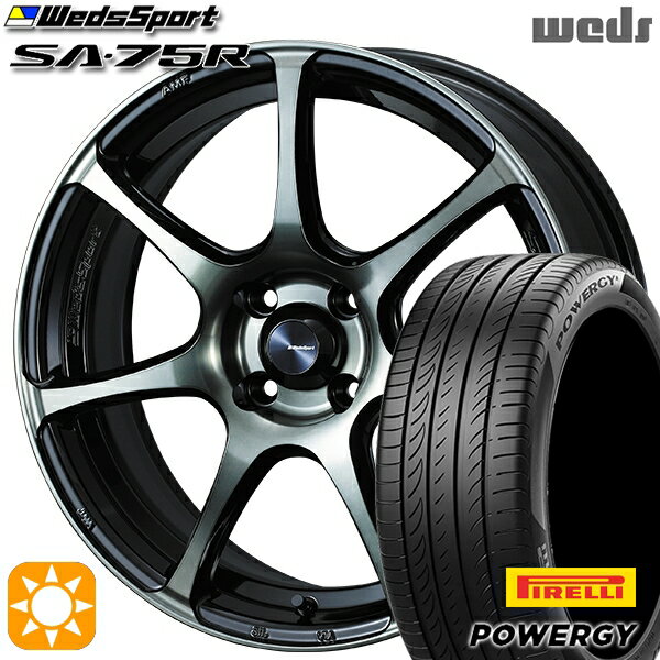 【取付対象】マツダ2 ノート 205/45R17 88W XL ピレリ パワジー Weds ウェッズスポーツ SA75R WBC (ウォースブラッククリアー) 17インチ 6.5J 4H100 サマータイヤホイールセット