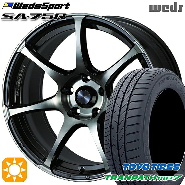 【取付対象】215/60R17 96H トーヨー トランパス mp7 Weds ウェッズスポーツ SA75R WBC (ウォースブラッククリアー) 17インチ 7.0J 5H114.3 サマータイヤホイールセット