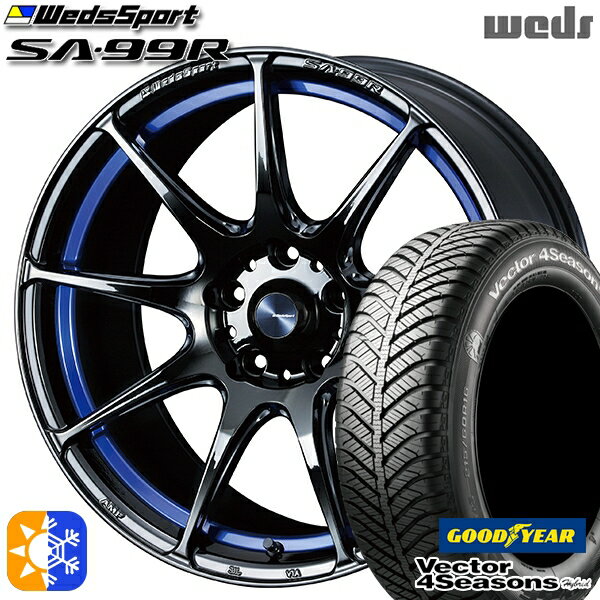 225/45R18 91H グッドイヤー ベクター フォーシーズンズ Weds ウェッズスポーツ SA99R 18インチ 8.5J 5..