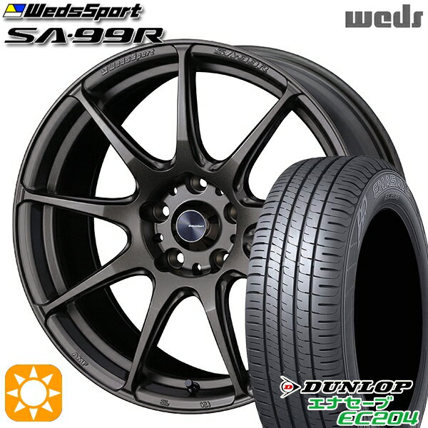 【取付対象】225/45R18 95W XL ダンロップ エナセーブ EC204 Weds ウェッズスポーツ SA99R EJ-ブロンズ 18インチ 8.0J 5H114.3 サマータイヤホイールセット