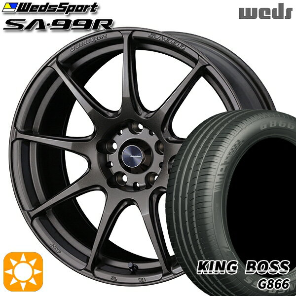【取付対象】225/45R18 95W XL キングボス G866 Weds ウェッズスポーツ SA99R EJ-ブロンズ 18インチ 7.5J 5H114.3 サマータイヤホイールセット