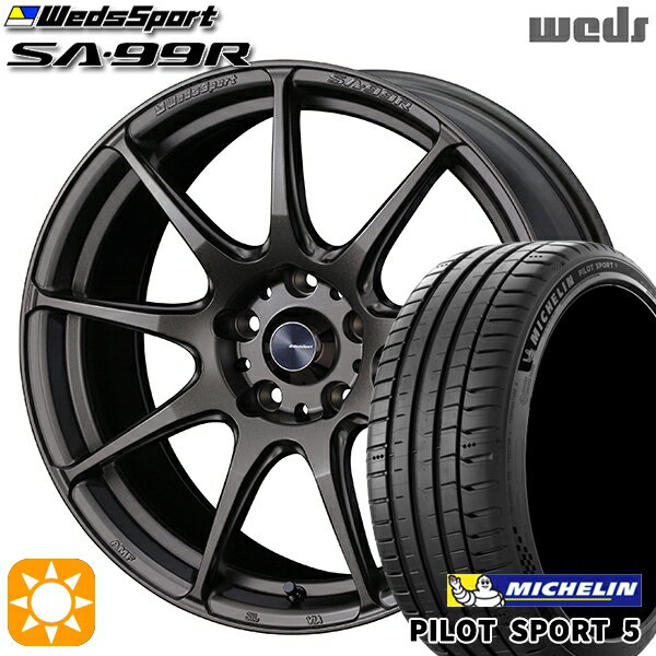 【取付対象】アイシス ノア 215/45R17 91Y XL ミシュラン パイロットスポーツ5 Weds ウェッズスポーツ SA99R EJ-ブロンズ 17インチ 7.0J 5H114.3 サマータイヤホイールセット
