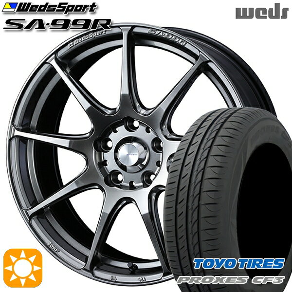 【取付対象】ジェイド アクセラ 225/40R18 92W XL トーヨー プロクセス CF3 Weds ウェッズスポーツ SA99R PSB (プラチナシルバーブラック) 18インチ 7.5J 5H114.3 サマータイヤホイールセット