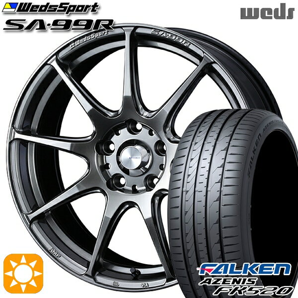 【取付対象】アウトランダー デリカD5 225/55R18 102W XL ファルケン アゼニス FK520 Weds ウェッズスポーツ SA99R PSB (プラチナシルバーブラック) 18インチ 8.0J 5H114.3 サマータイヤホイールセット