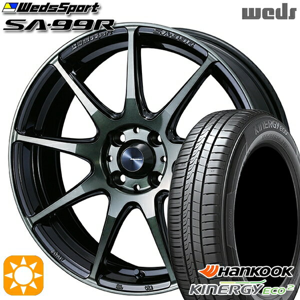 【取付対象】165/50R15 72V ハンコック KlnERGy ECO2 K435 Weds ウェッズスポーツ SA99R WBC（ウォースブラッククリアー） 15インチ 5.0J 4H100 サマータイヤホイールセット