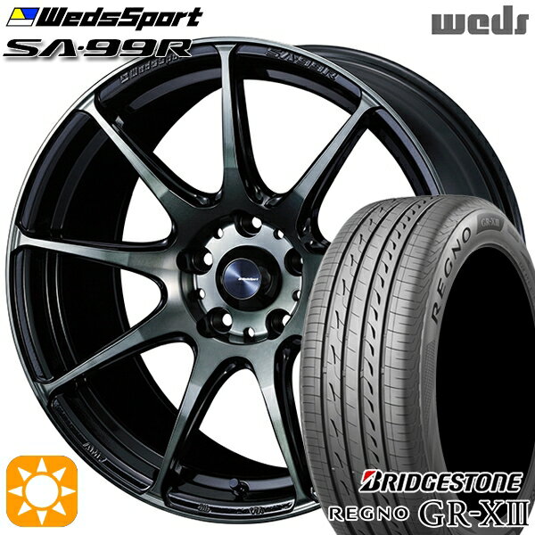 【取付対象】マークX スカイライン 225/45R18 95W XL ブリヂストン レグノ GR-X3 Weds ウェッズスポーツ SA99R WBC（ウォースブラッククリアー） 18インチ 7.5J 5H114.3 サマータイヤホイールセット