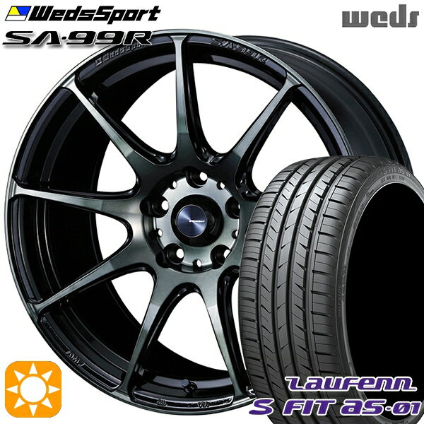 【取付対象】205/50R17 89W ラウフェン S FIT aS-01 LH02 Weds ウェッズスポーツ SA99R WBC（ウォースブラッククリアー） 17インチ 7.0J 5H114.3 サマータイヤホイールセット