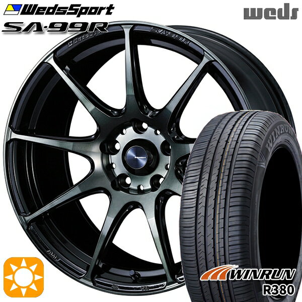 【取付対象】マツダ6 エクストレイル 225/60R18 104V XL ウィンラン R380 Weds ウェッズスポーツ SA99R WBC（ウォースブラッククリアー） 18インチ 8.0J 5H114.3 サマータイヤホイールセット